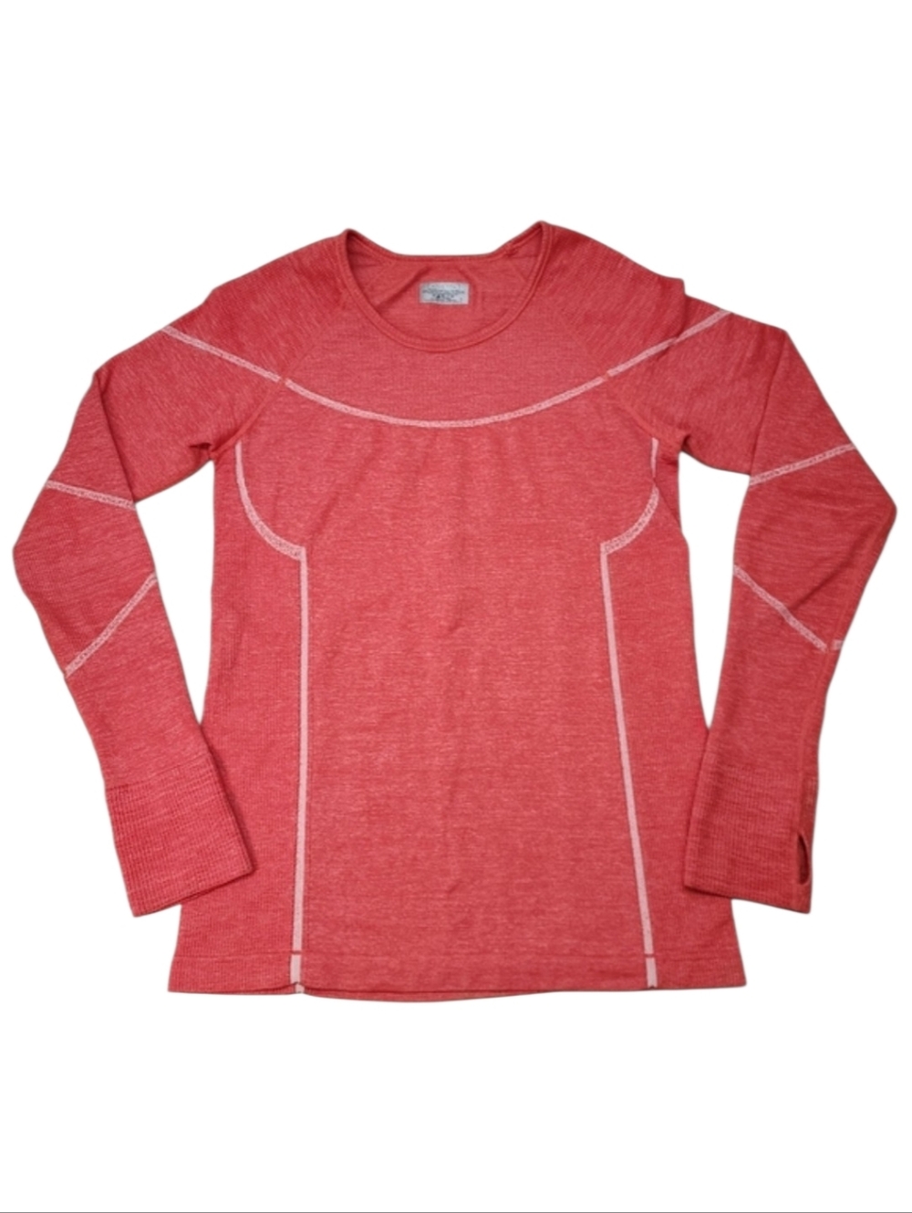 Rare Athleta Fire Red Embodiment Long Sleeved Athletic Top Women's Size Large